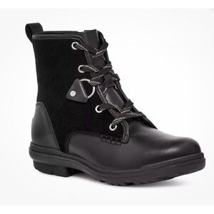 UGG Women's Hapsburg Hiker Black Leather Waterproof Boot NEW